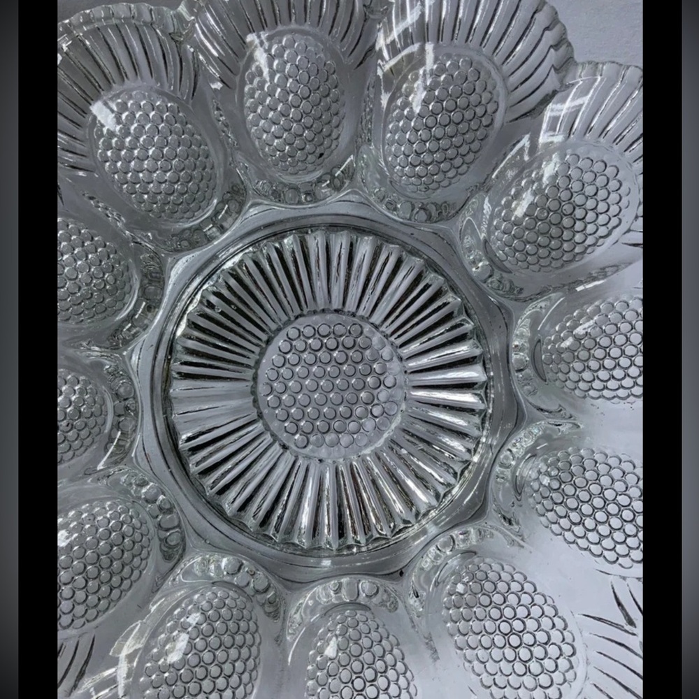 Elegant  clear glass egg dish